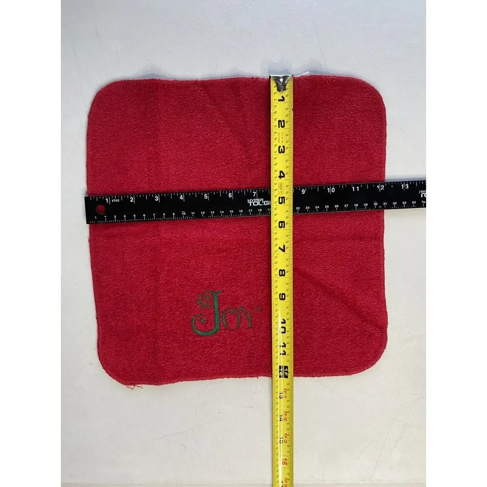 Christmas Towel Set by Cannon Vintage Red & Green Cotton Decorative Novelty XMas